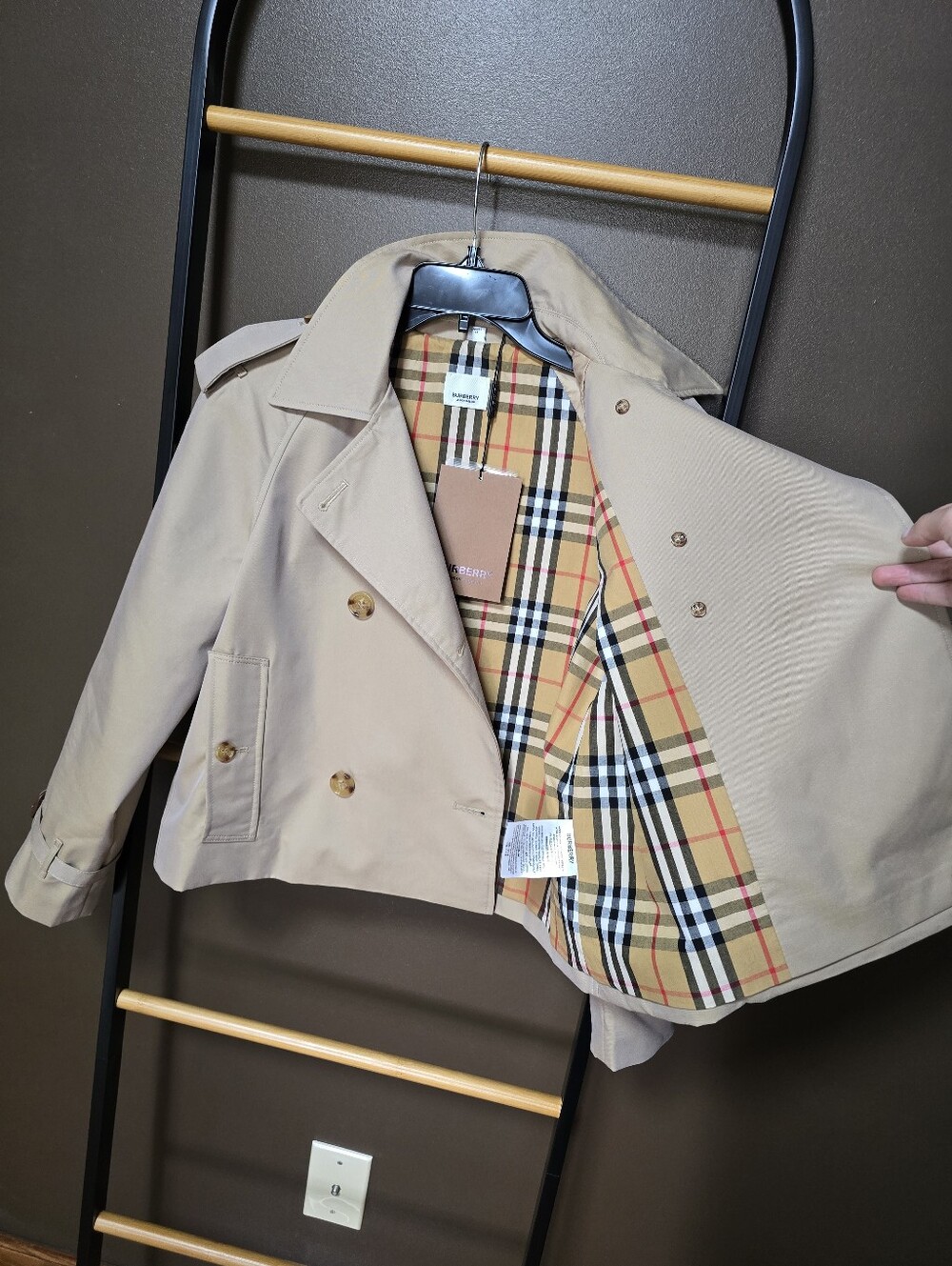 Cropped Trench Coat, Honey Color - Picture 4 of 15